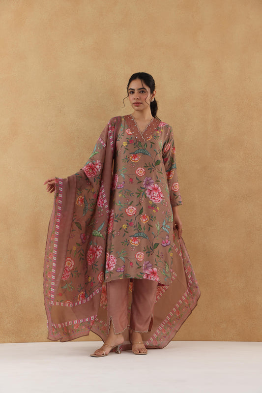 AKS BROWN KURTA SET