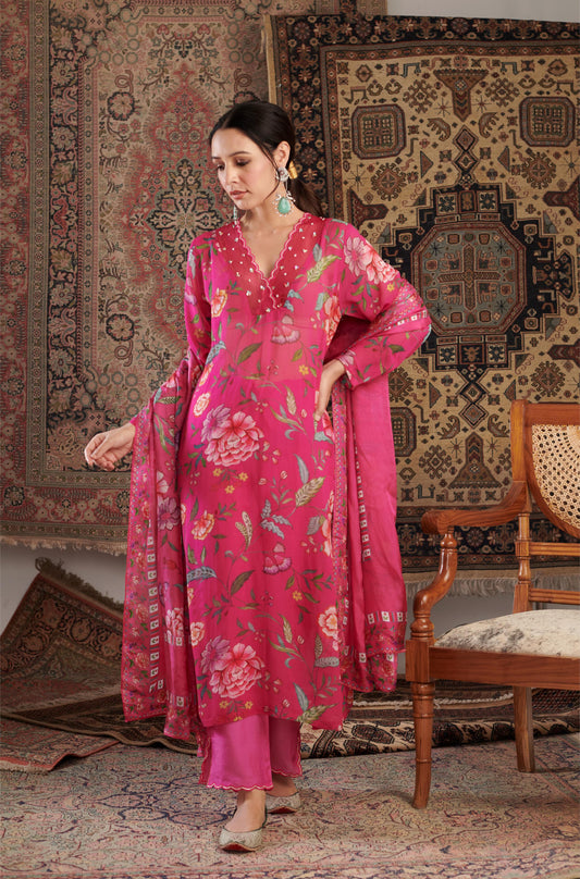 AKS HOT PINK KURTA SET