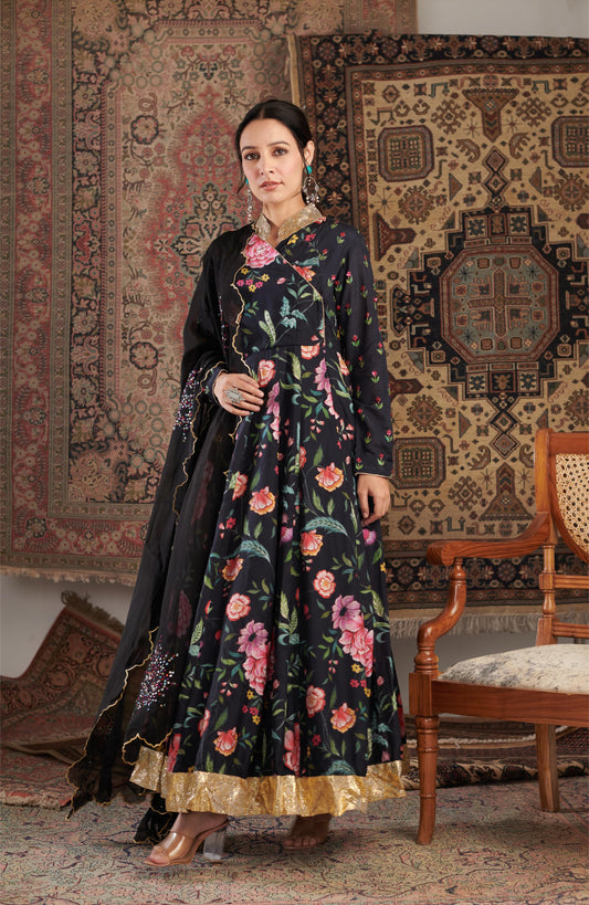AKS BLACK ANARKALI SET