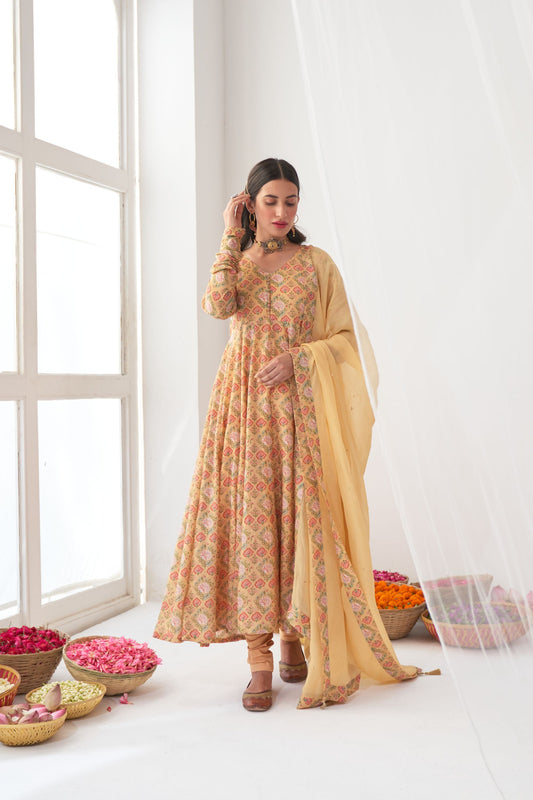 Yellow Peony Anarkali