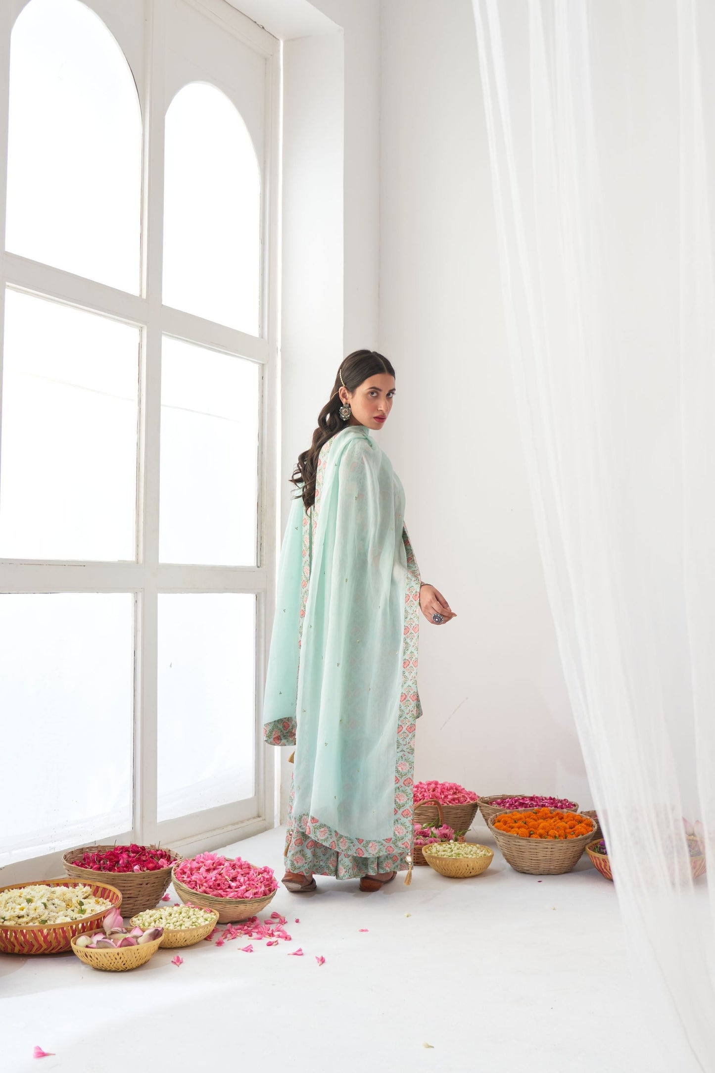 Aqua Peony Sharara