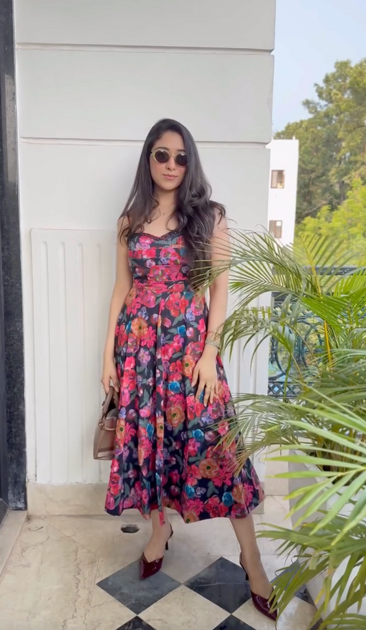 Midnight Wild Rose Dress
