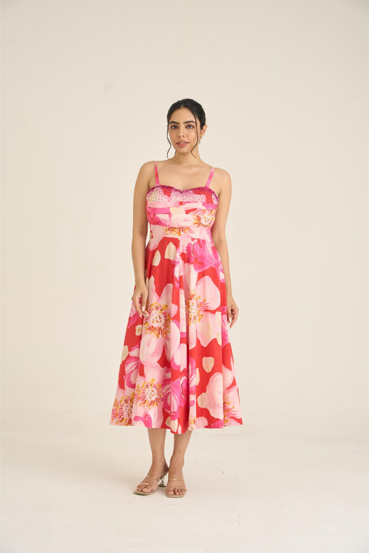 Red Wild Rose Dress