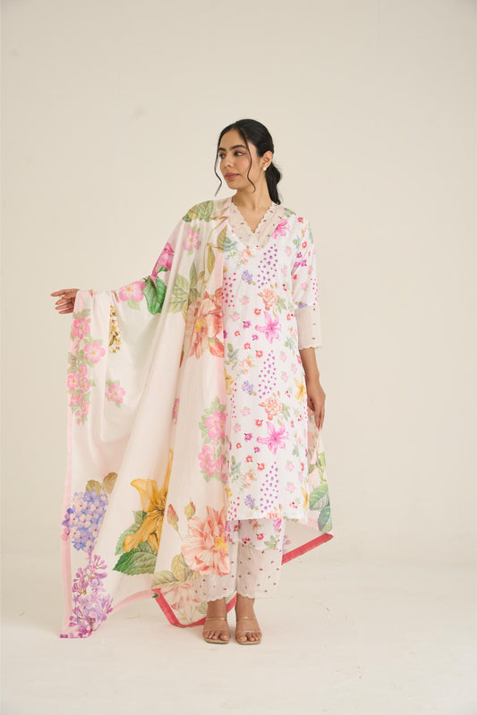 White Summer Haze Kurta Set