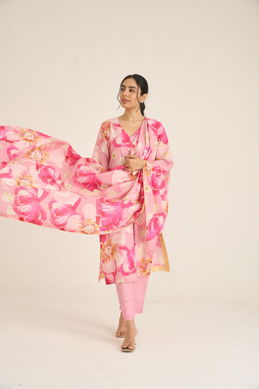 Garden Glow Pink Kurta Set