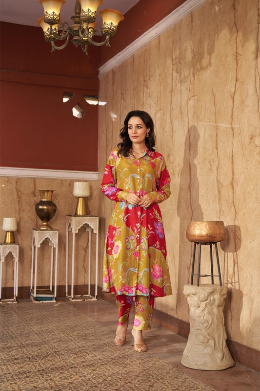 Ruya Olive Kurta Set